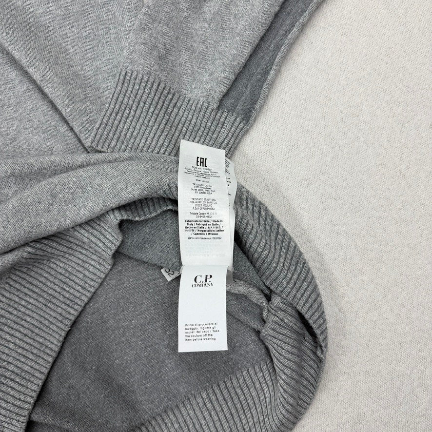 C.P. Company SS23 Linen Blend Lens Crewneck Knit — detail