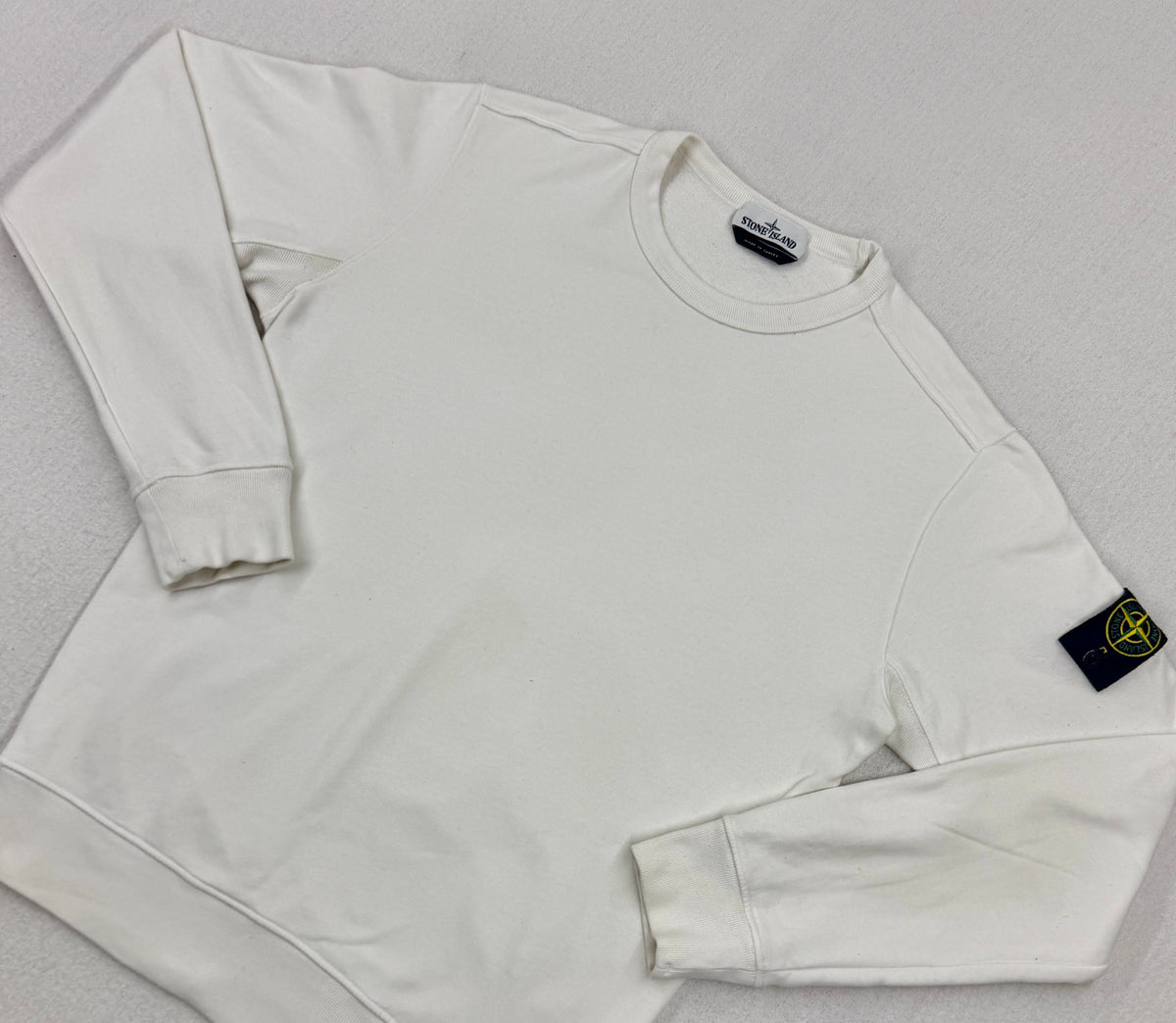 Stone Island AW19 Brushed Cotton Fleece Crewneck Sweatshirt — detail