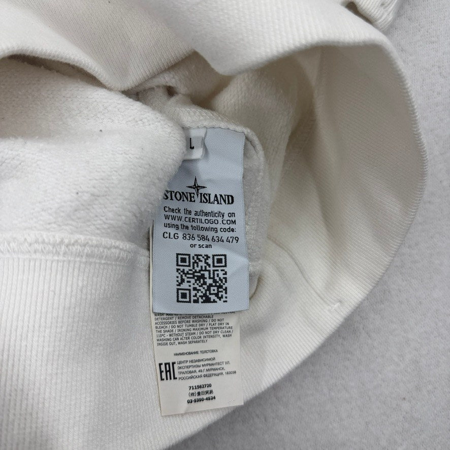 Stone Island AW19 Brushed Cotton Fleece Crewneck Sweatshirt — detail