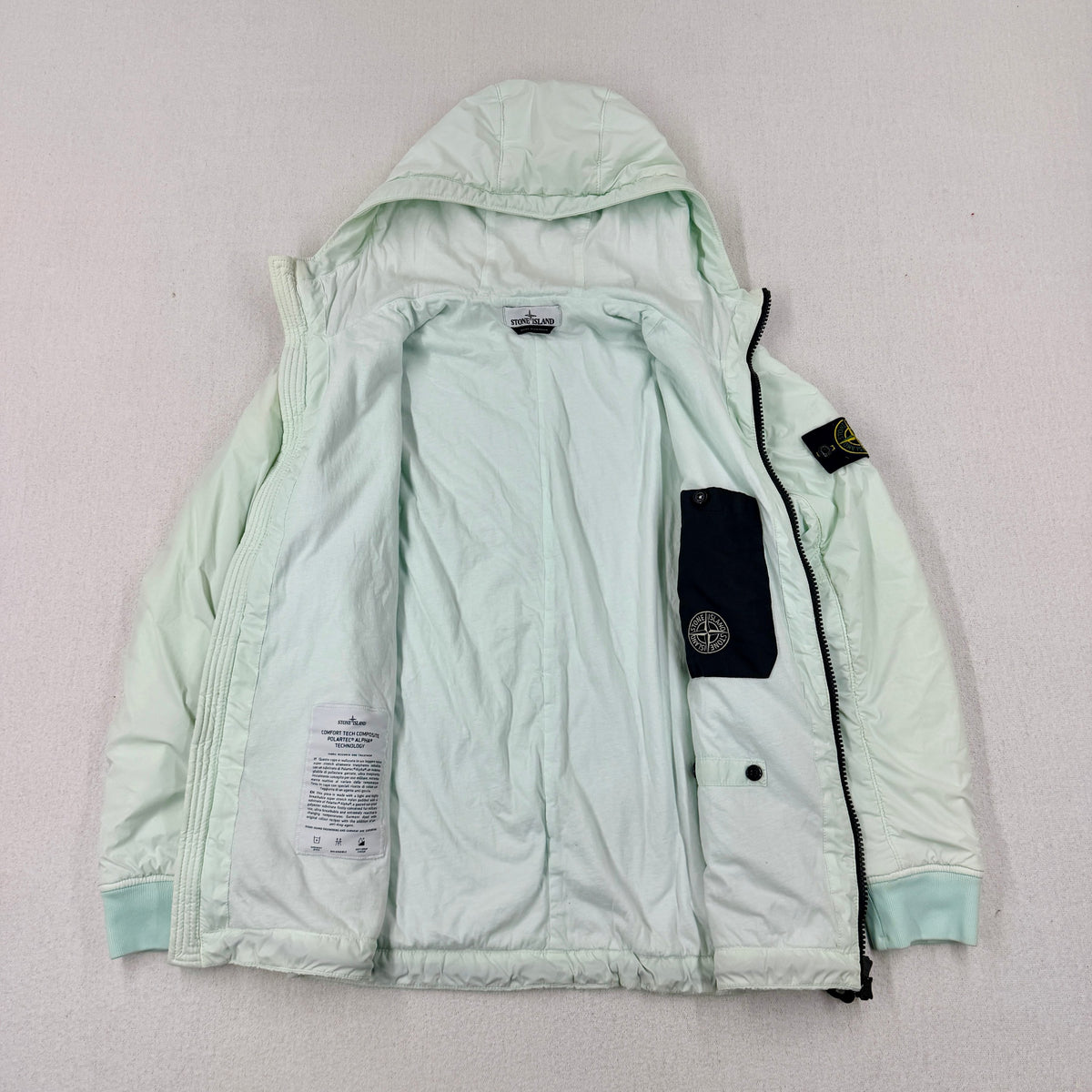 Stone Island AW21 Comfort Tech Composite Polartec Alpha Hooded Jacket — detail