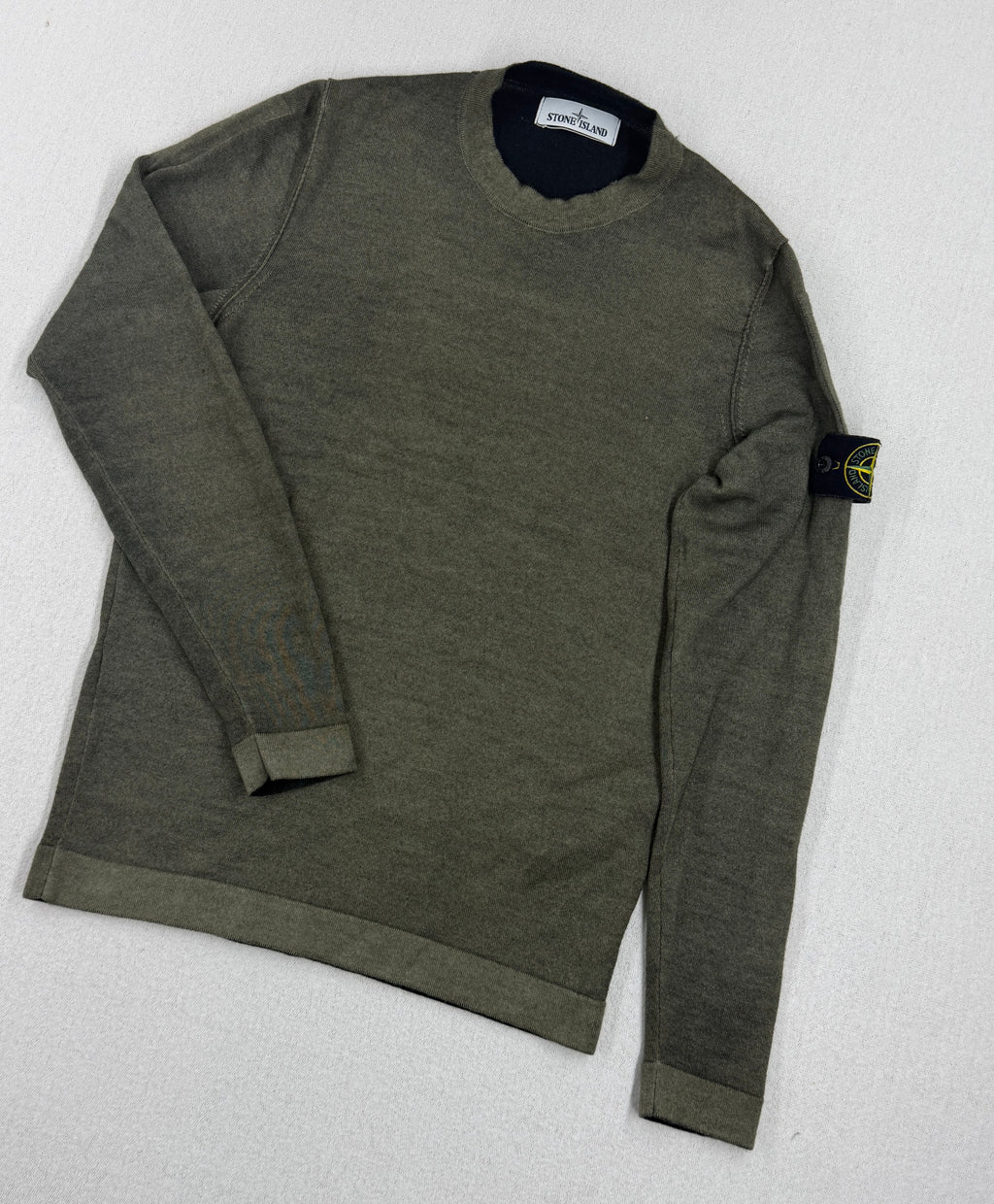 Stone Island AW18 Garment Dyed Wool Crewneck Knit — detail