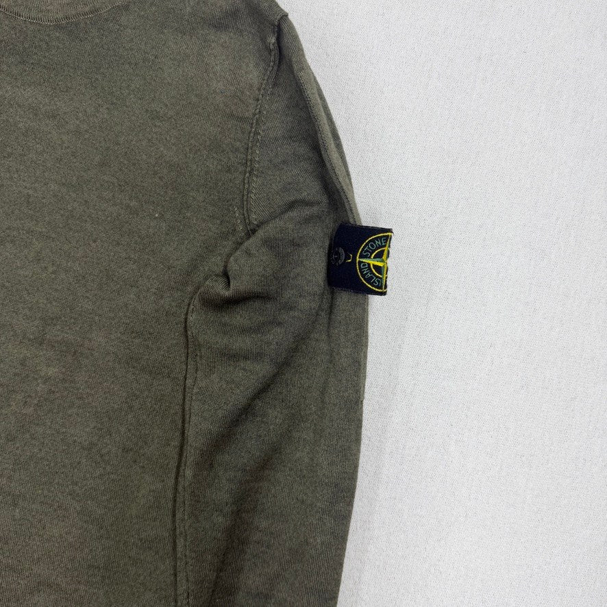 Stone Island AW18 Garment Dyed Wool Crewneck Knit — detail