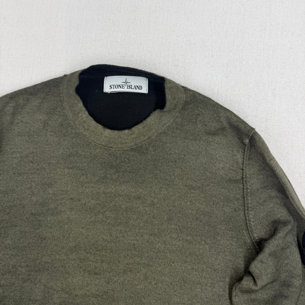 Stone Island AW18 Garment Dyed Wool Crewneck Knit — detail