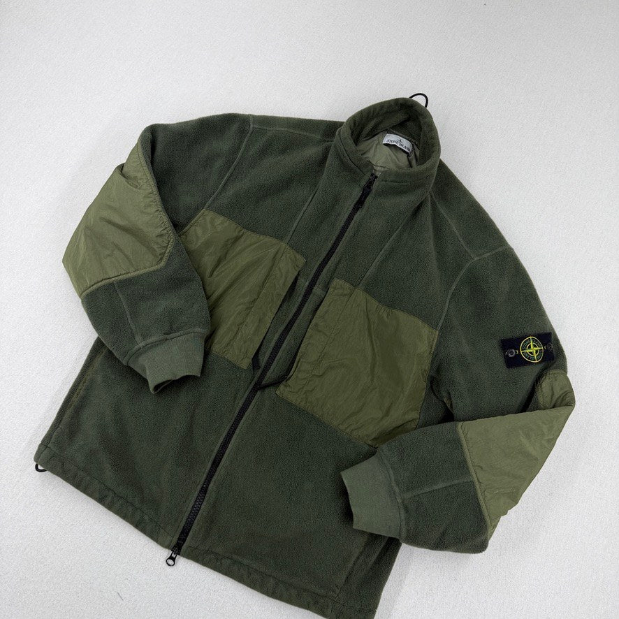 Stone Island AW24 Cotton Pile with Nylon-TC Track Top — detail