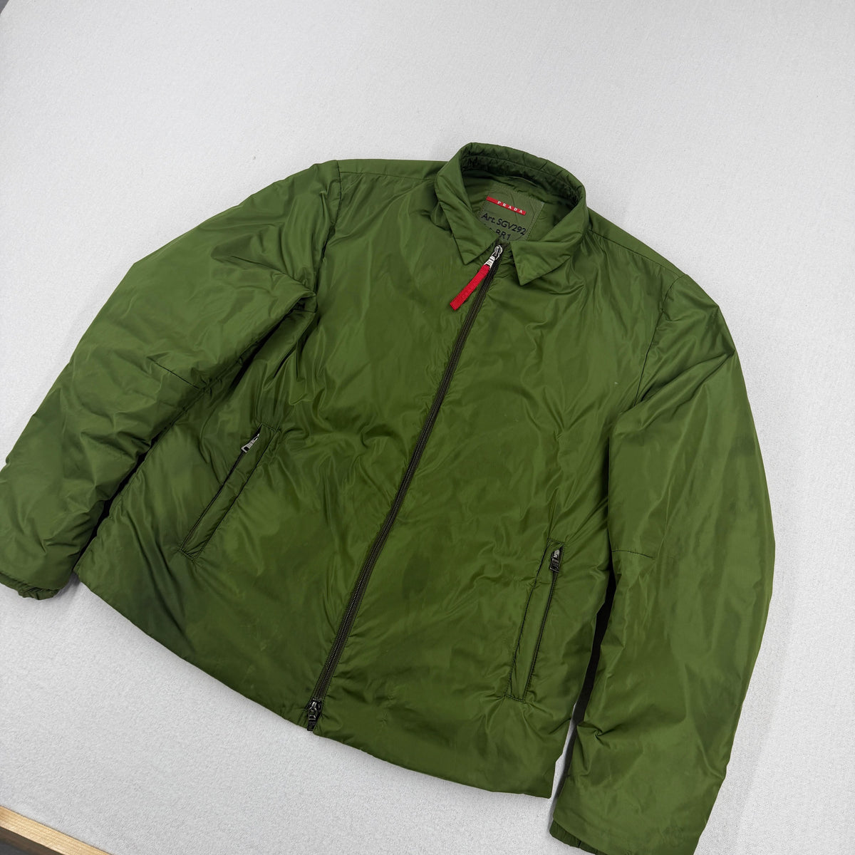 Prada Vintage Linea Rossa Padded Nylon Jacket — detail