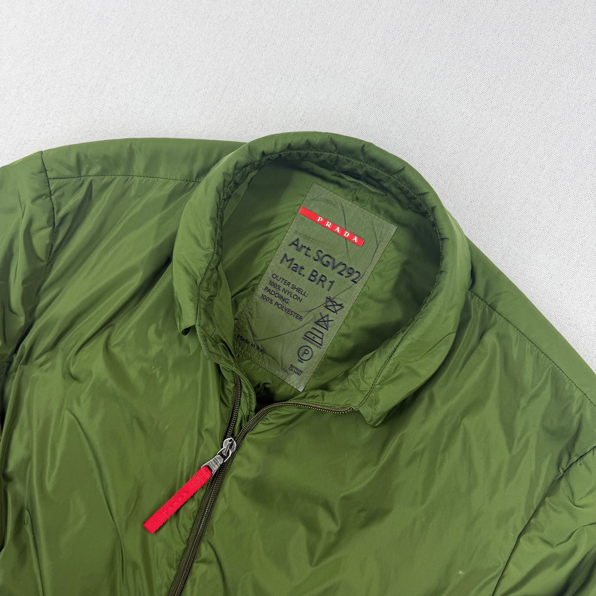 Prada Vintage Linea Rossa Padded Nylon Jacket — detail