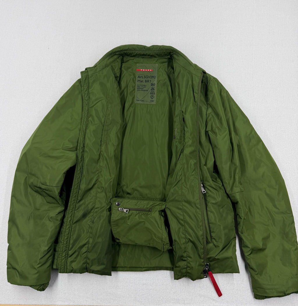 Prada Vintage Linea Rossa Padded Nylon Jacket — detail
