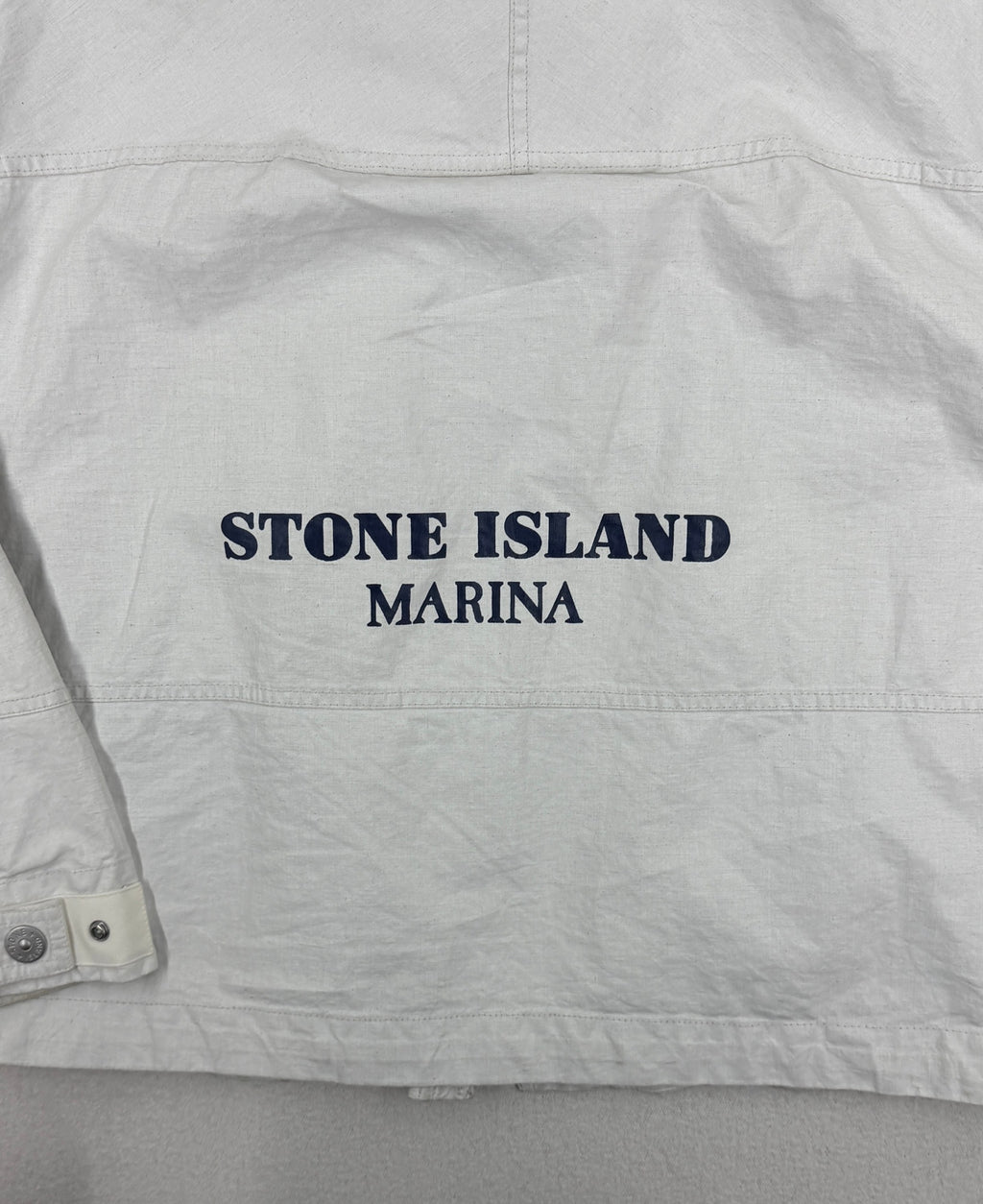 Stone Island SS24 Marina Raw Plated Linen Jacket — detail