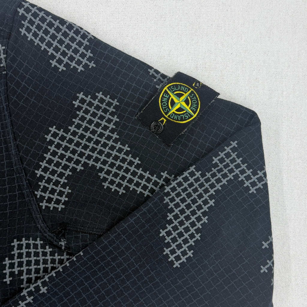 Stone Island AW17 Check Grid Camo Crewneck Sweatshirt — detail