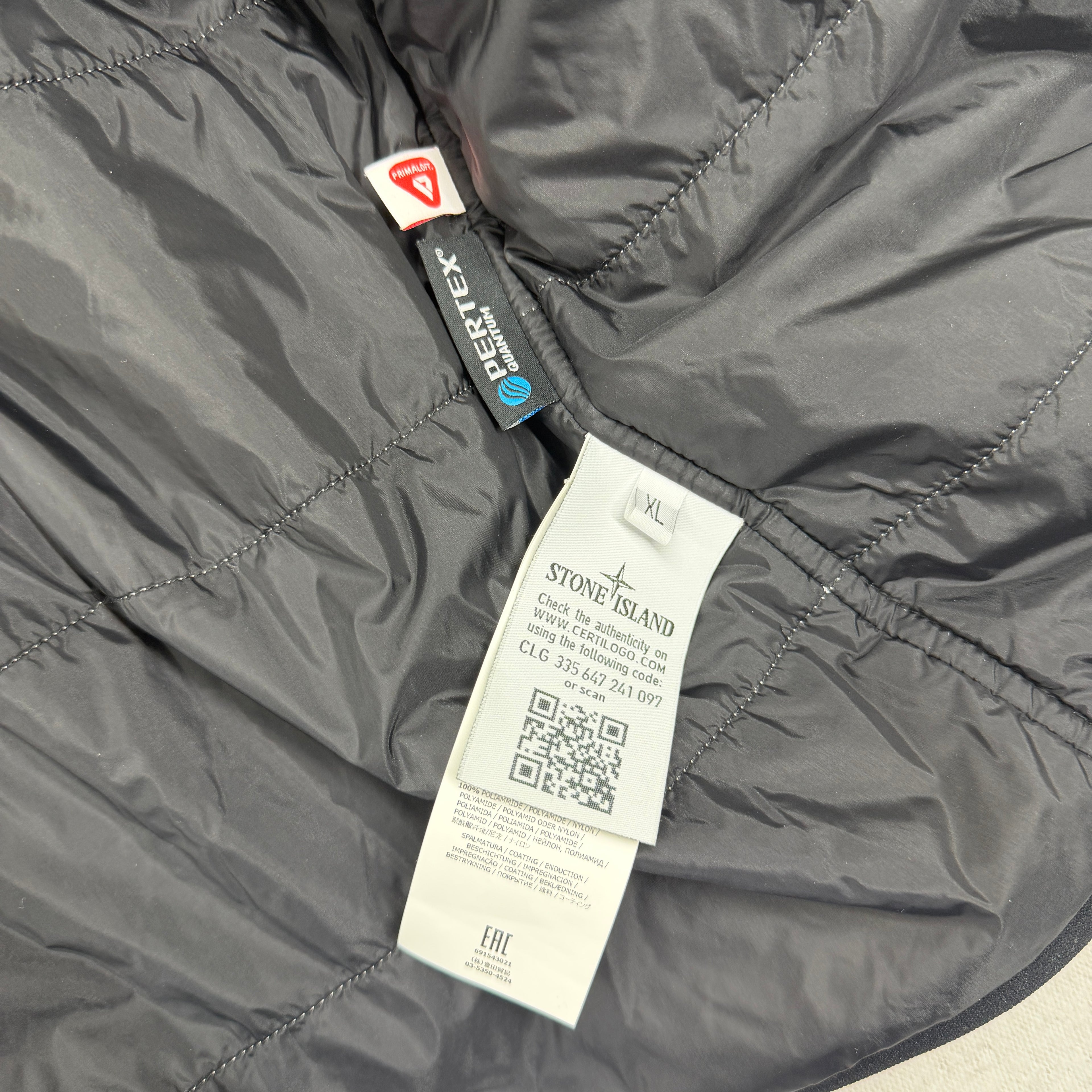 Certilogo + size XL tag