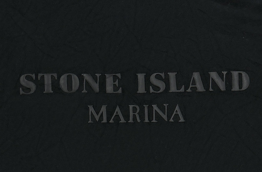 Close-up of tonal STONE ISLAND MARINA back print