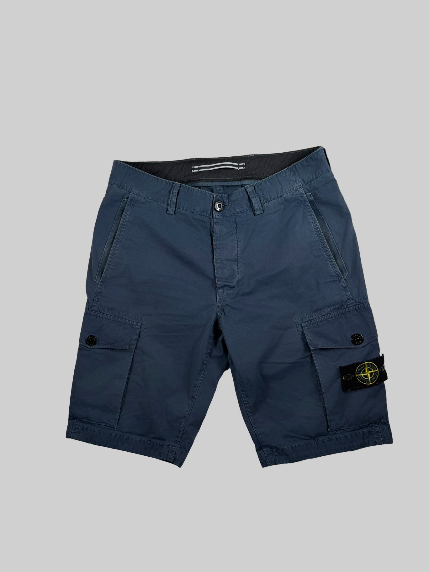 Stone Island Navy Cargo Shorts - Medium