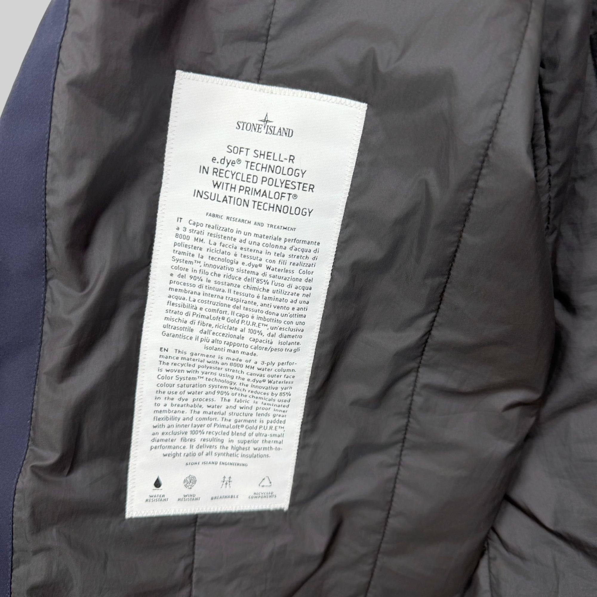 Stone Island Jacket Soft Shell R eDye Primaloft - Large