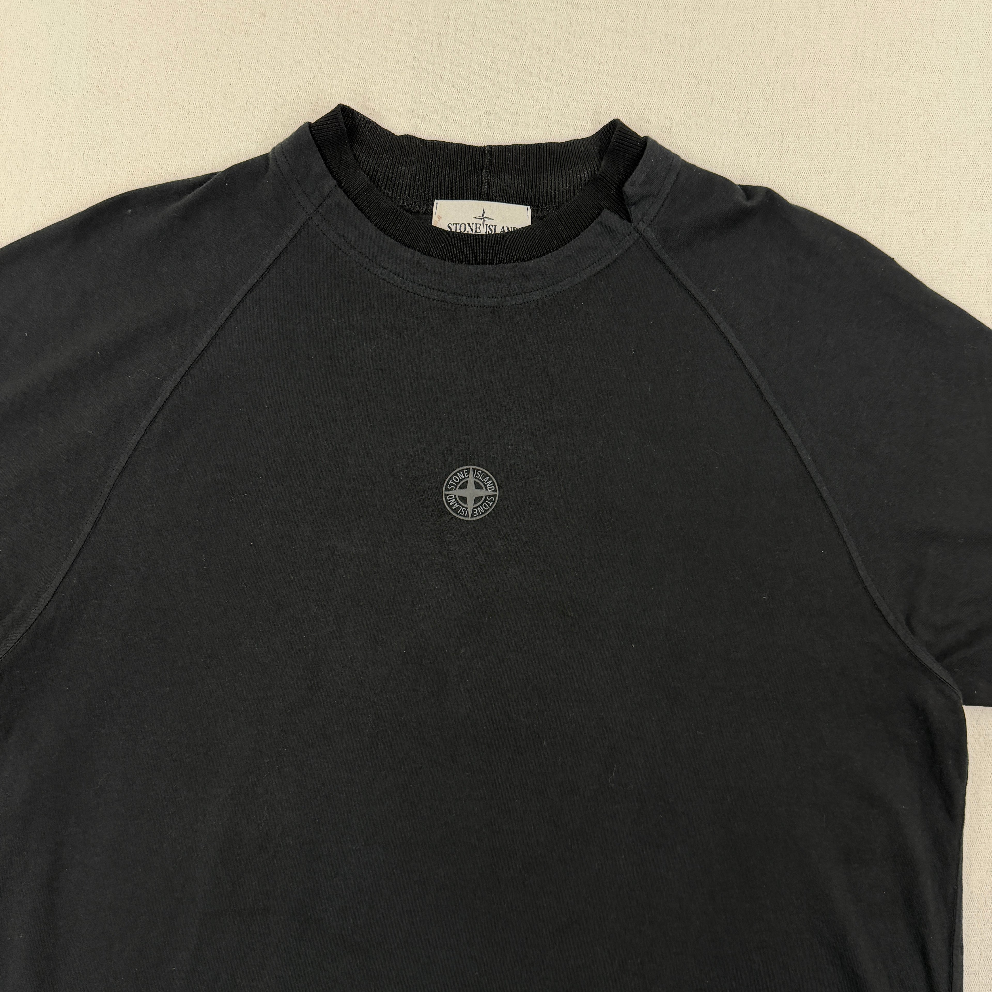 Stone Island Black Garment Dyed Short Sleeved T-Shirt - XL