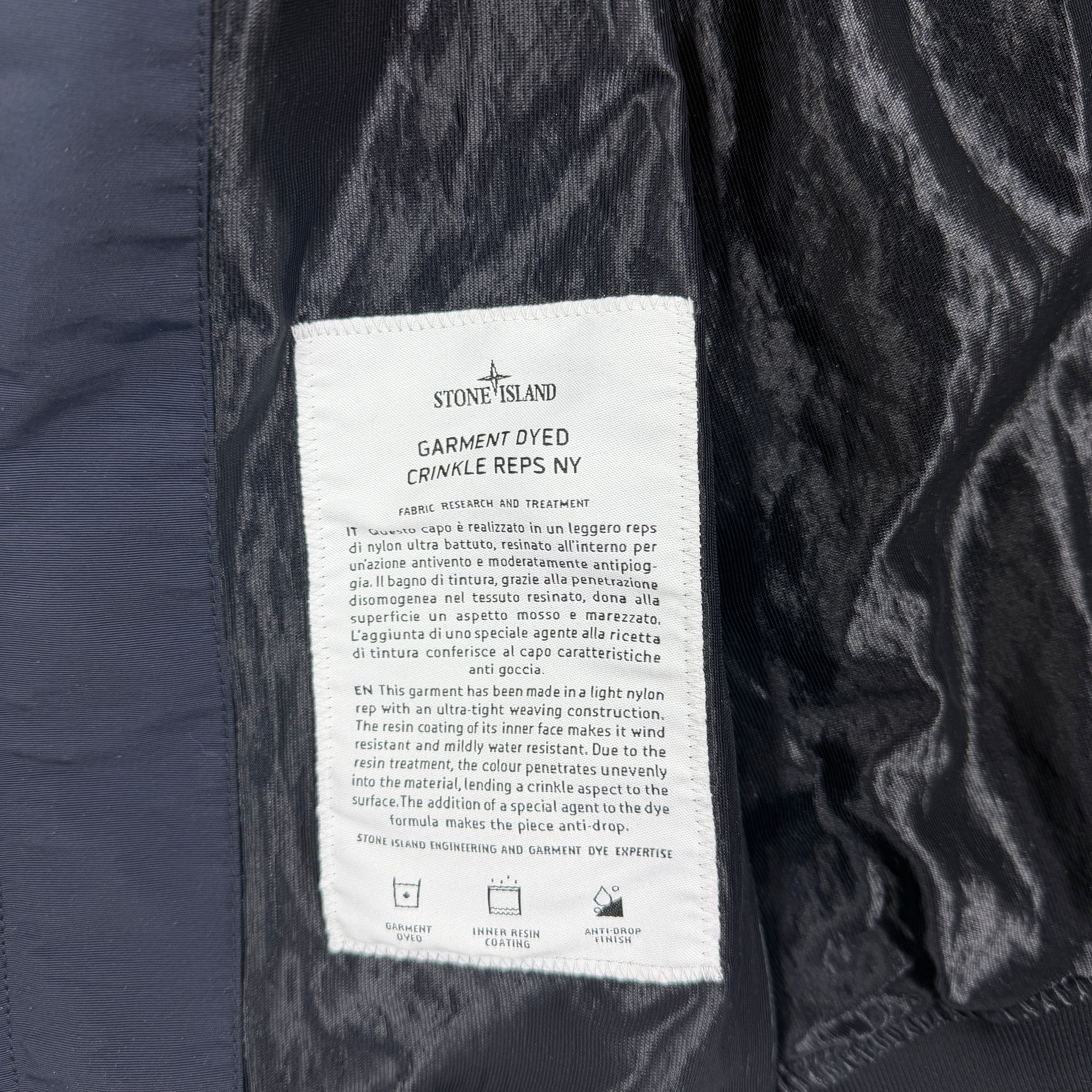 Stone Island Garment Dyed Crinkle Reps NY Jacket - Large