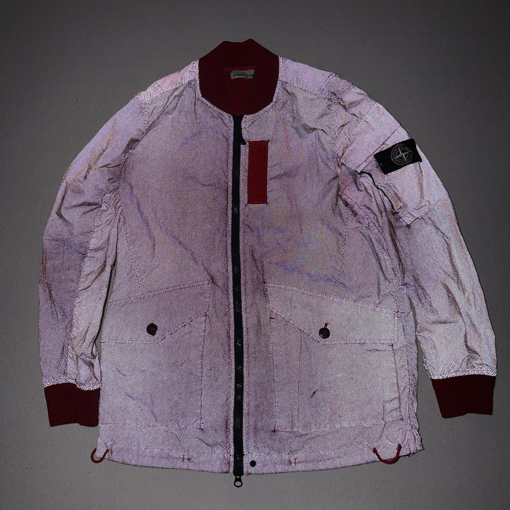 Stone Island Garment Dyed Pixel Reflective Bomber Jacket - Large
