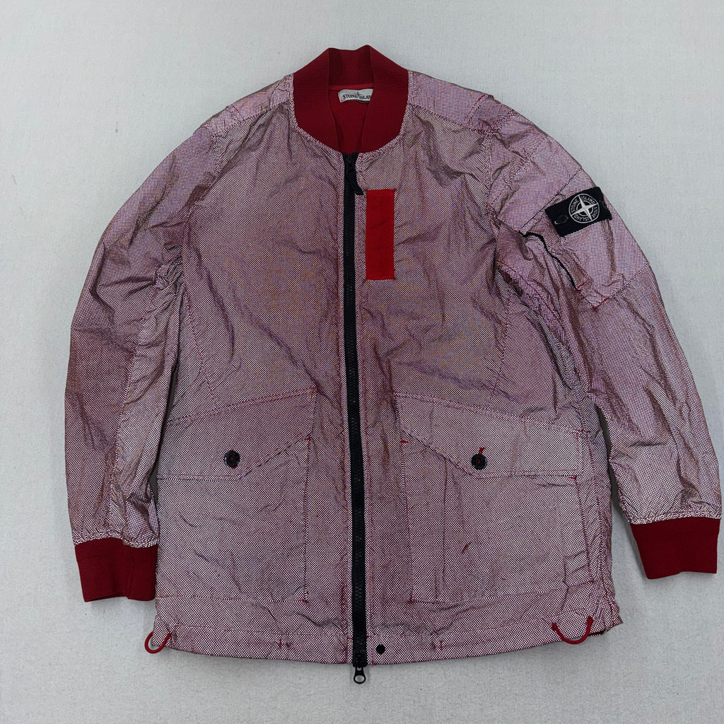Stone Island Garment Dyed Pixel Reflective Bomber Jacket - Large