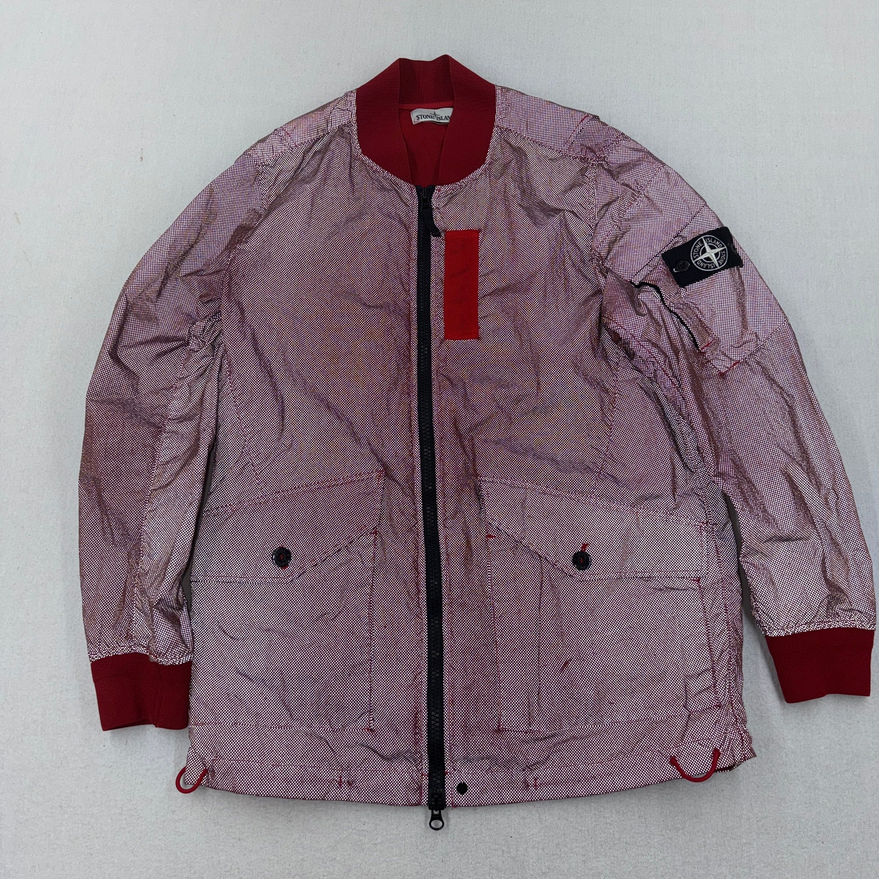 Stone Island Garment Dyed Pixel Reflective Bomber Jacket - Large