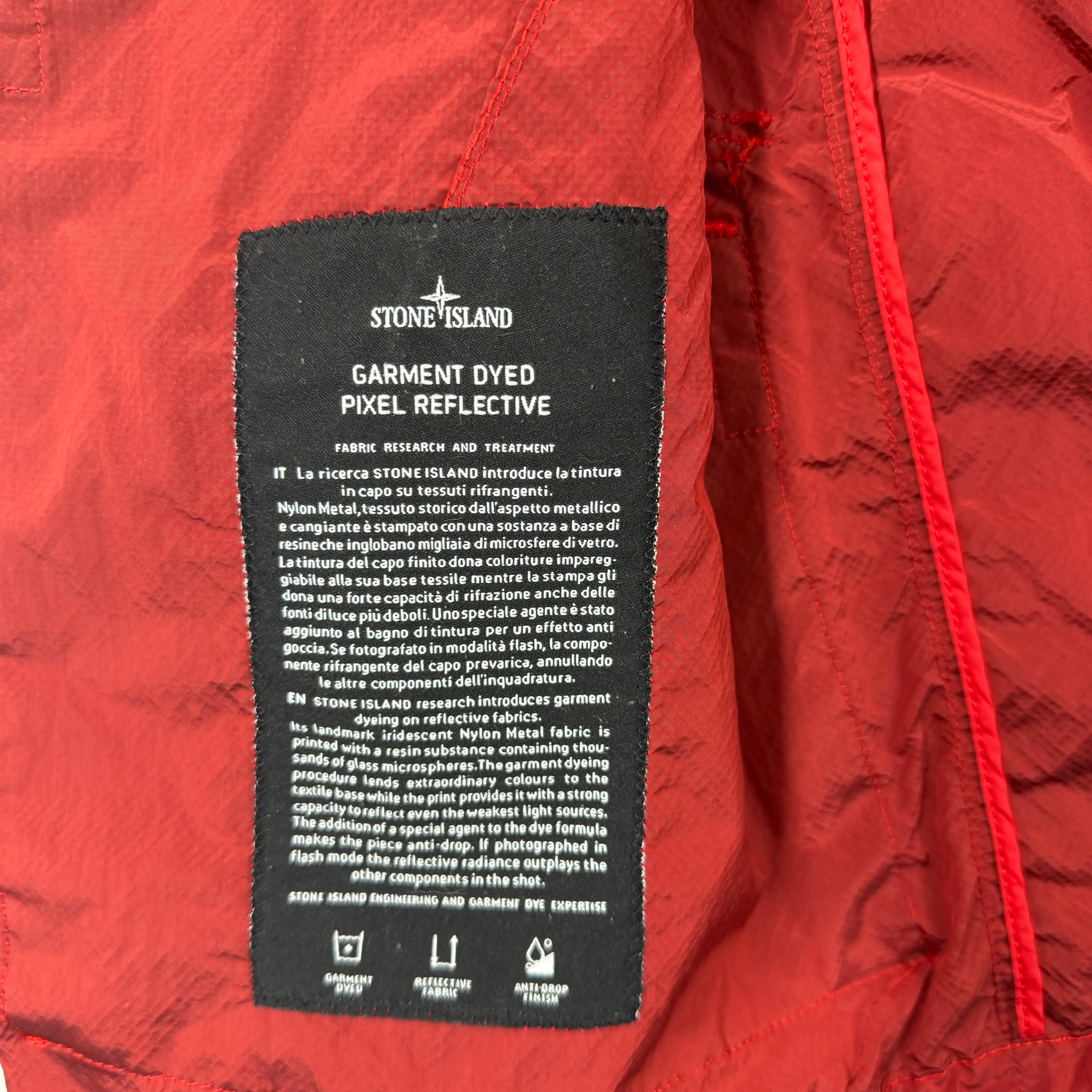 Stone Island Garment Dyed Pixel Reflective Bomber Jacket - Large