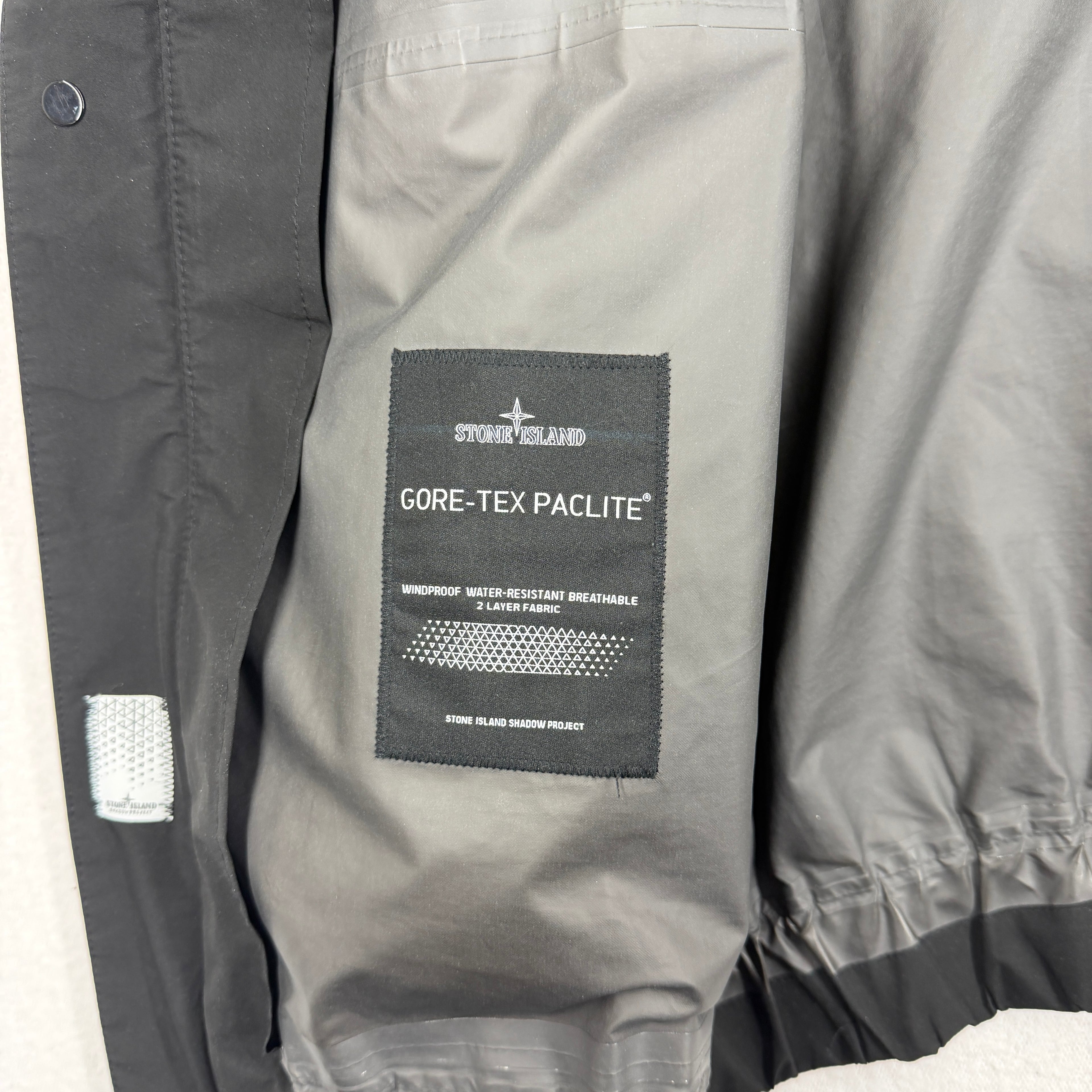 Stone Island Shadow Black Project GORE-TEX Paclite Shell Jacket - Large