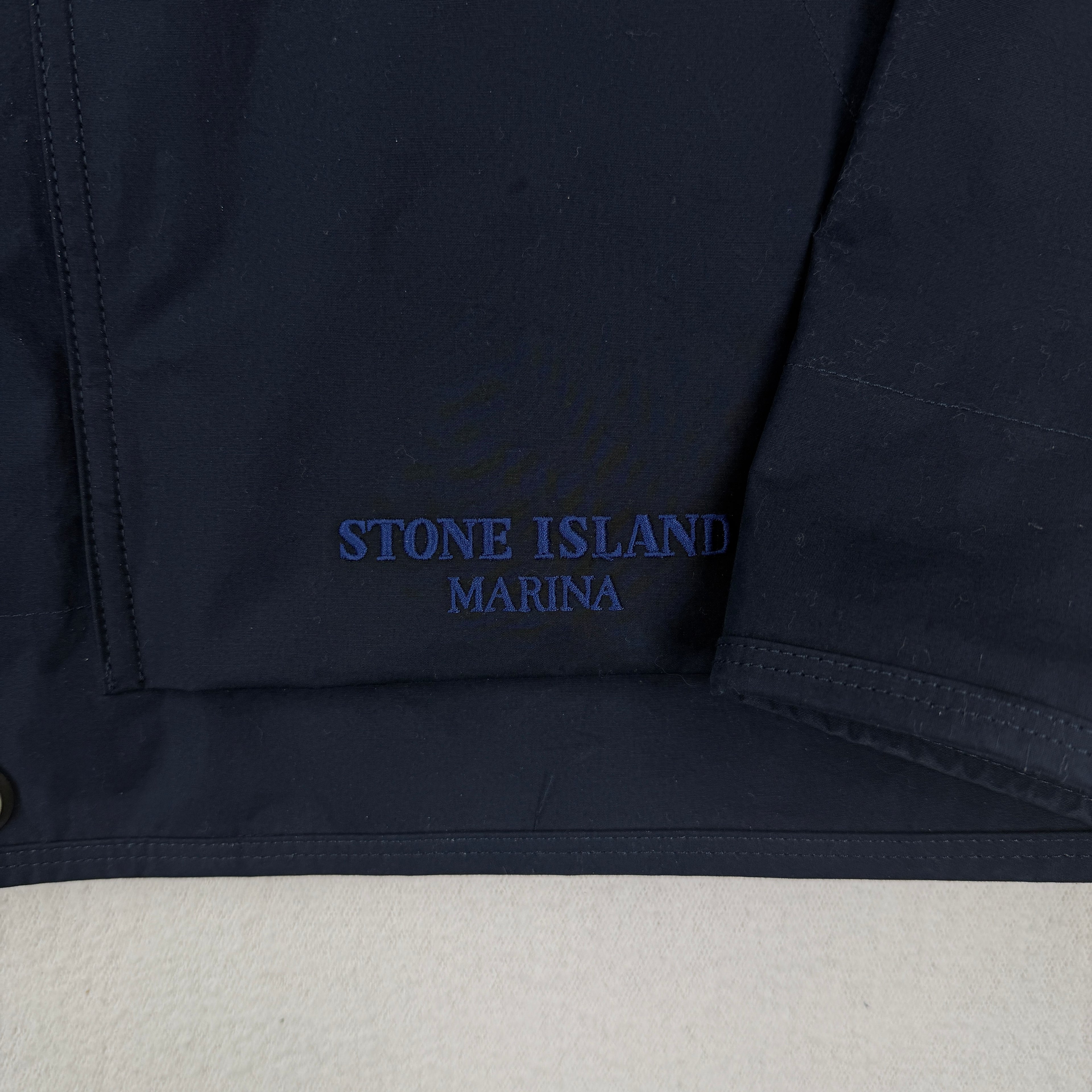 Stone Island Marina  Navy Aluminum Tela Jacket - Small