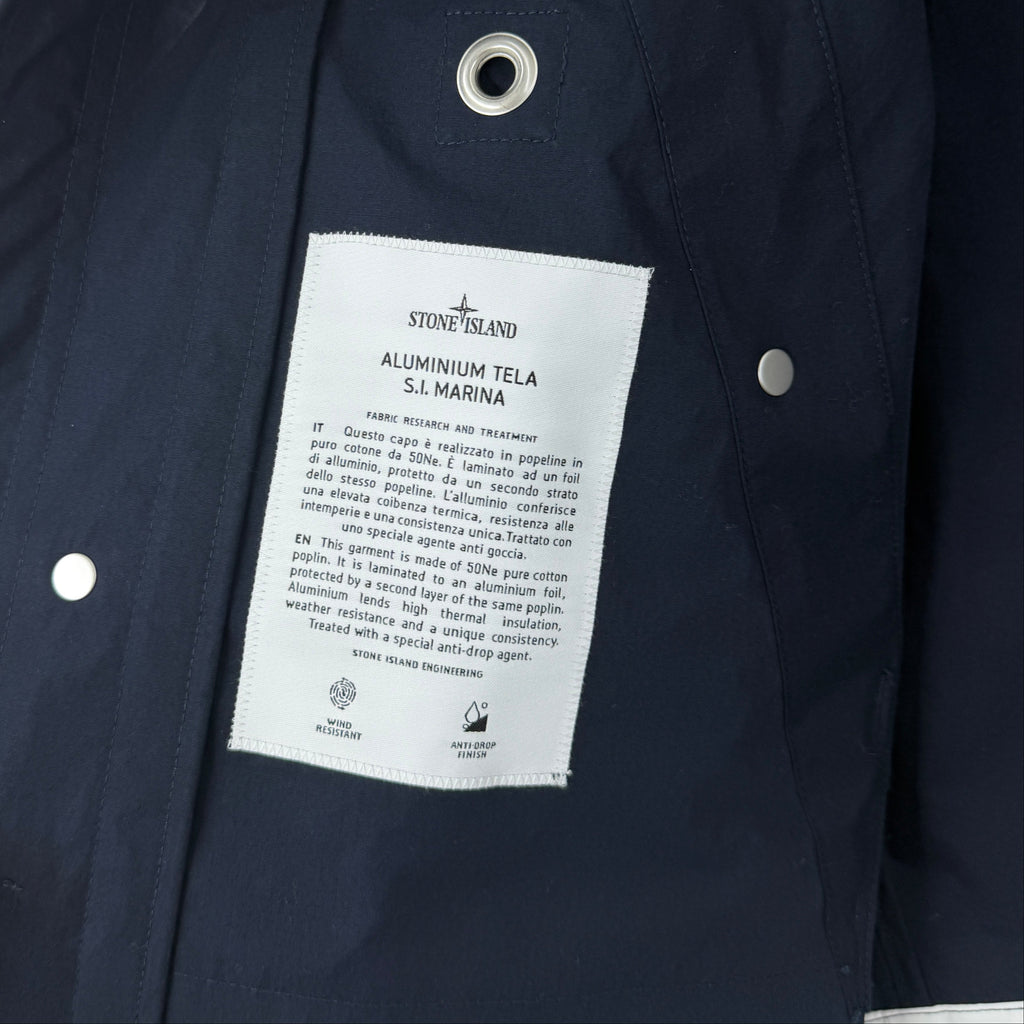 Stone Island Marina  Navy Aluminum Tela Jacket - Small