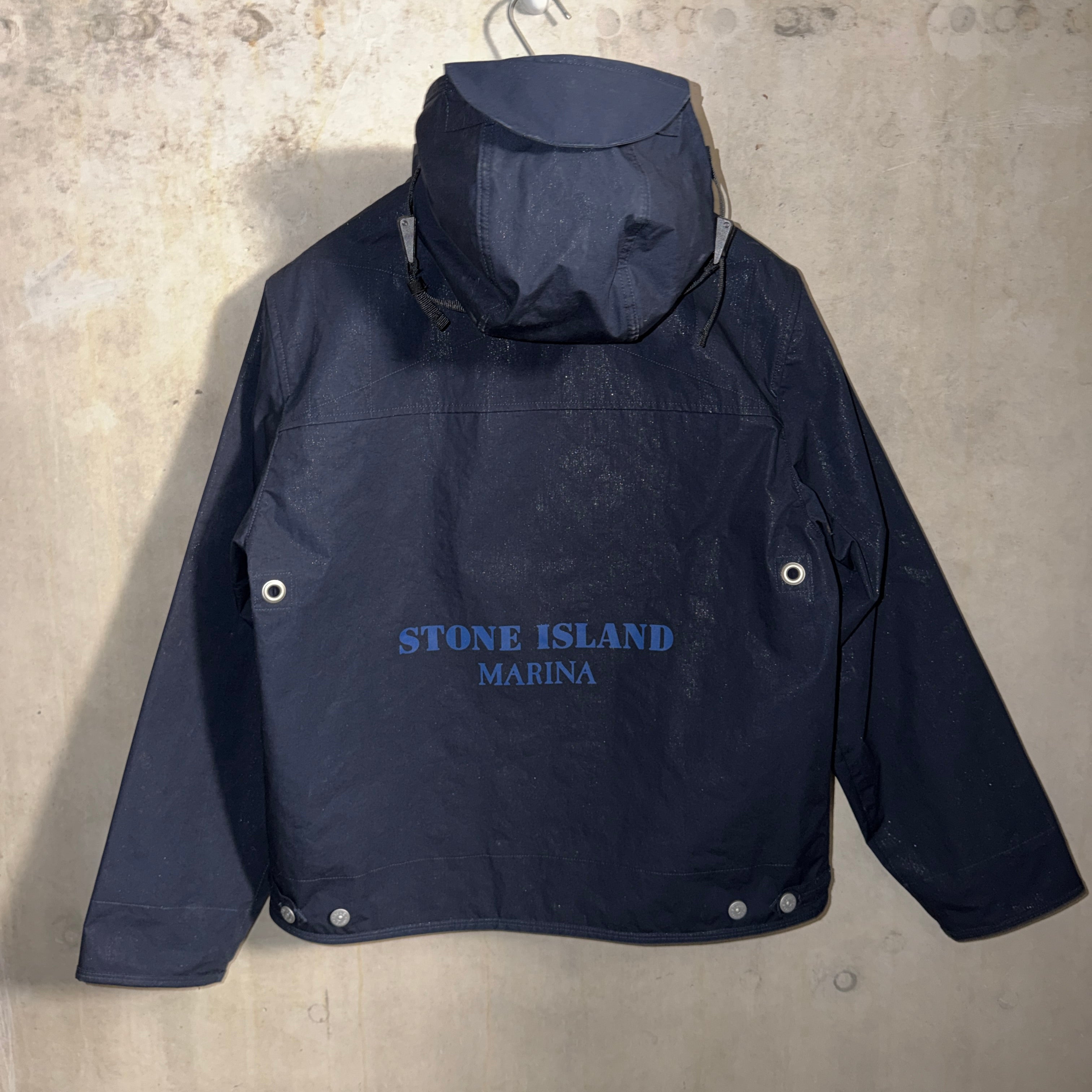 Stone Island Marina  Navy Aluminum Tela Jacket - Small