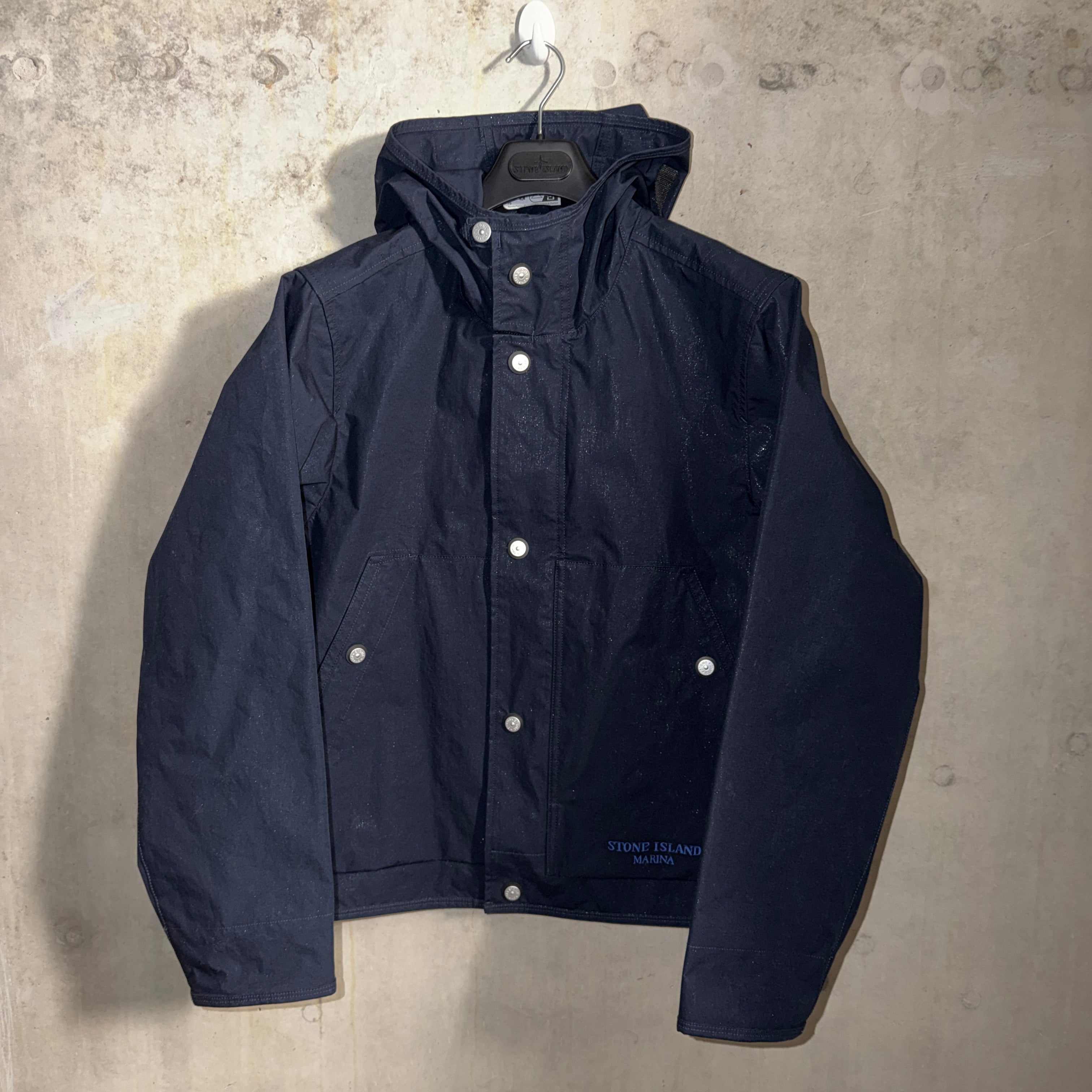 Stone Island Marina  Navy Aluminum Tela Jacket - Small