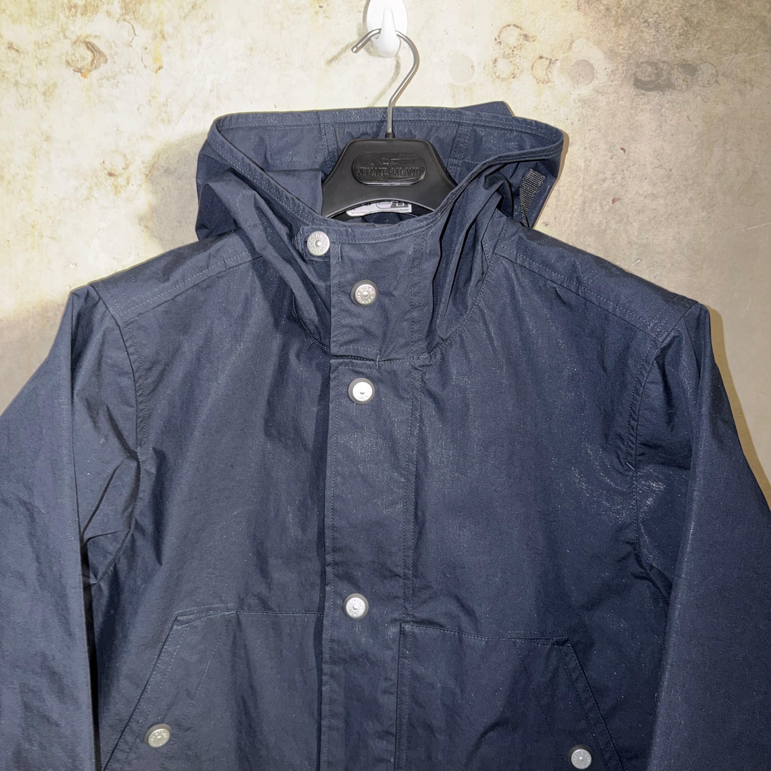 Stone Island Marina  Navy Aluminum Tela Jacket - Small