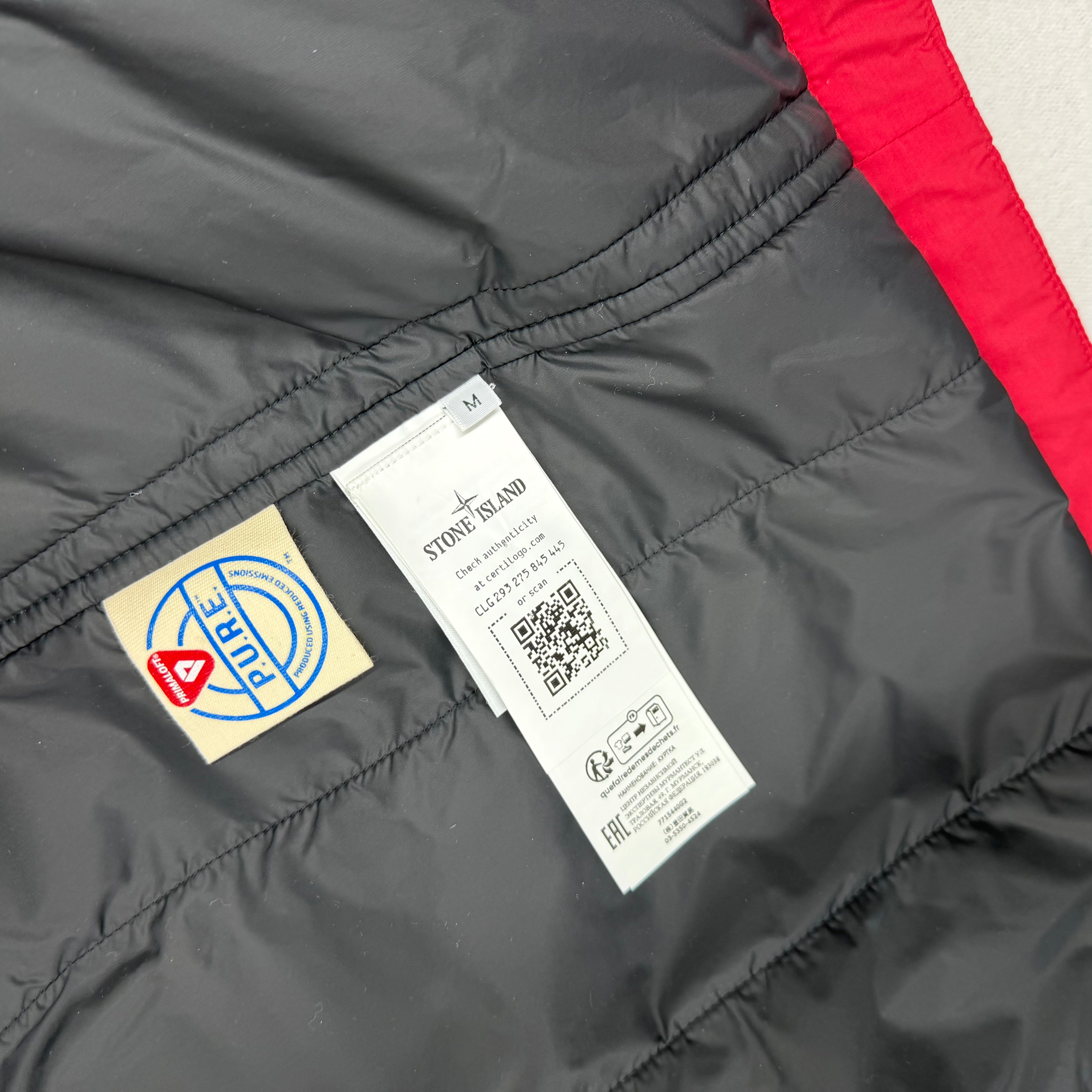 Stone Island Red R-Nylon Tela with Primaloft Stellina Jacket - Medium