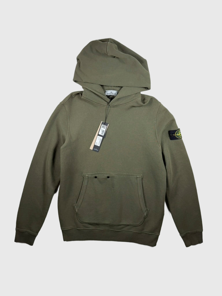 Stone Island Diagonal Fleece Old Effect Hoodie - Large