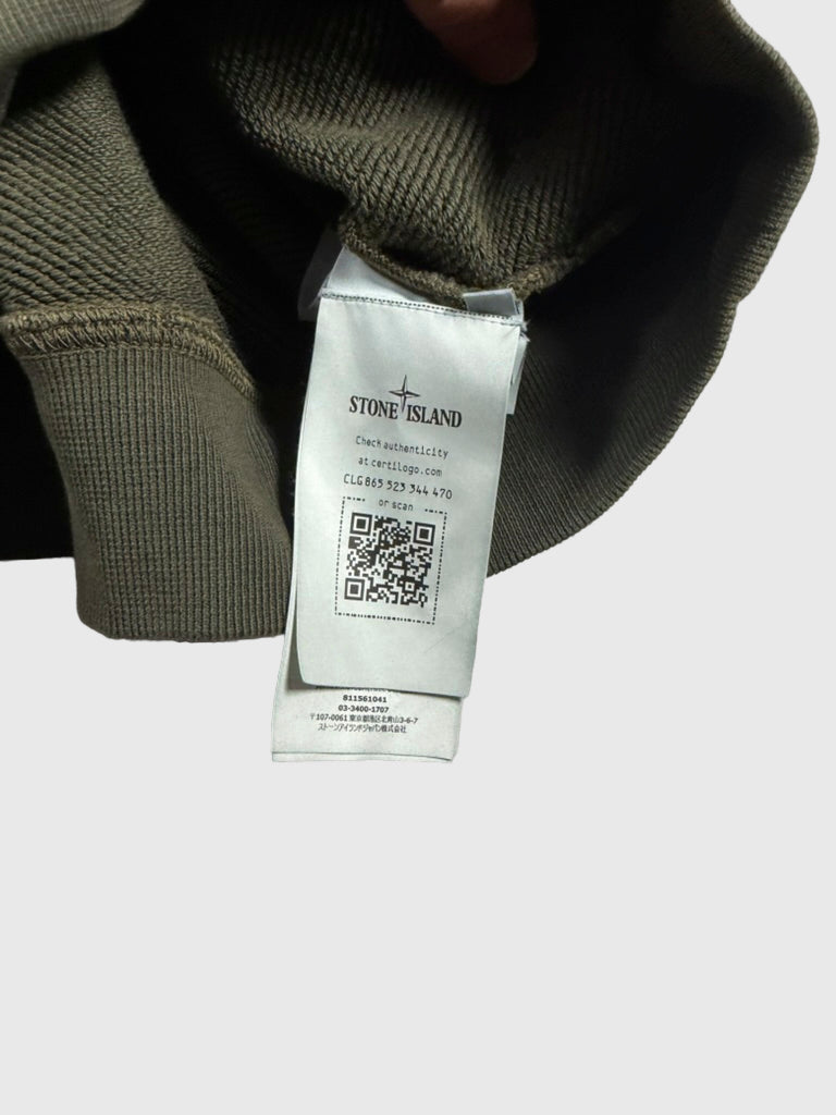 Stone Island Diagonal Fleece Old Effect Hoodie - Large