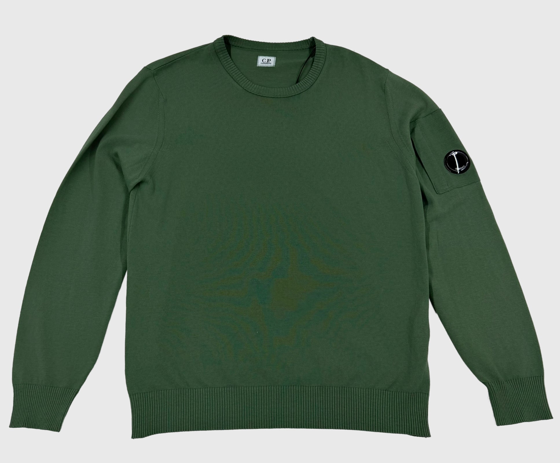 C.P. Company Cotton Crewneck Lens Knit Bronze Green Size 50 (L) - front view