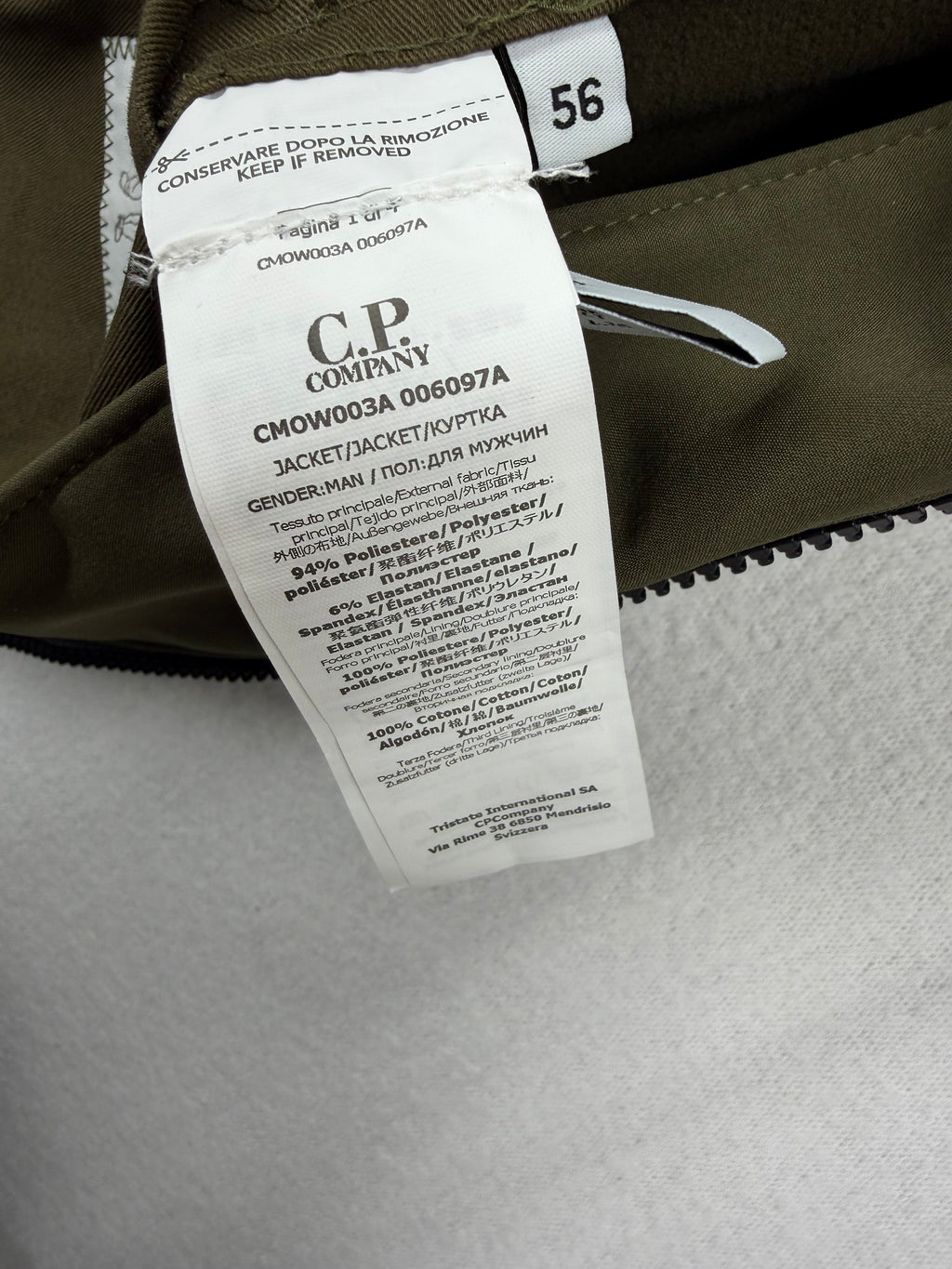 C.P. Company Shell-R Hooded Short Jacket Ivy Green Size S (46) - badge view