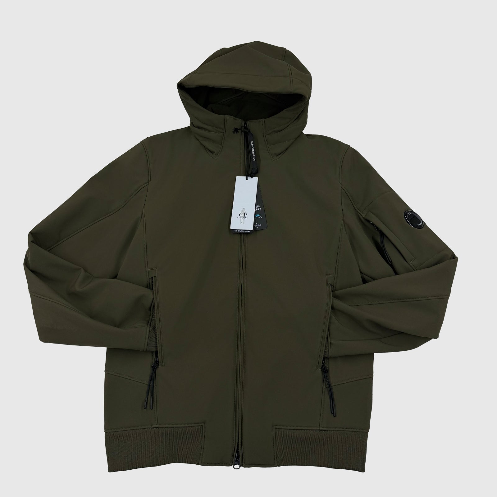 C.P. Company Shell-R Hooded Short Jacket Ivy Green Size S (46) - front view
