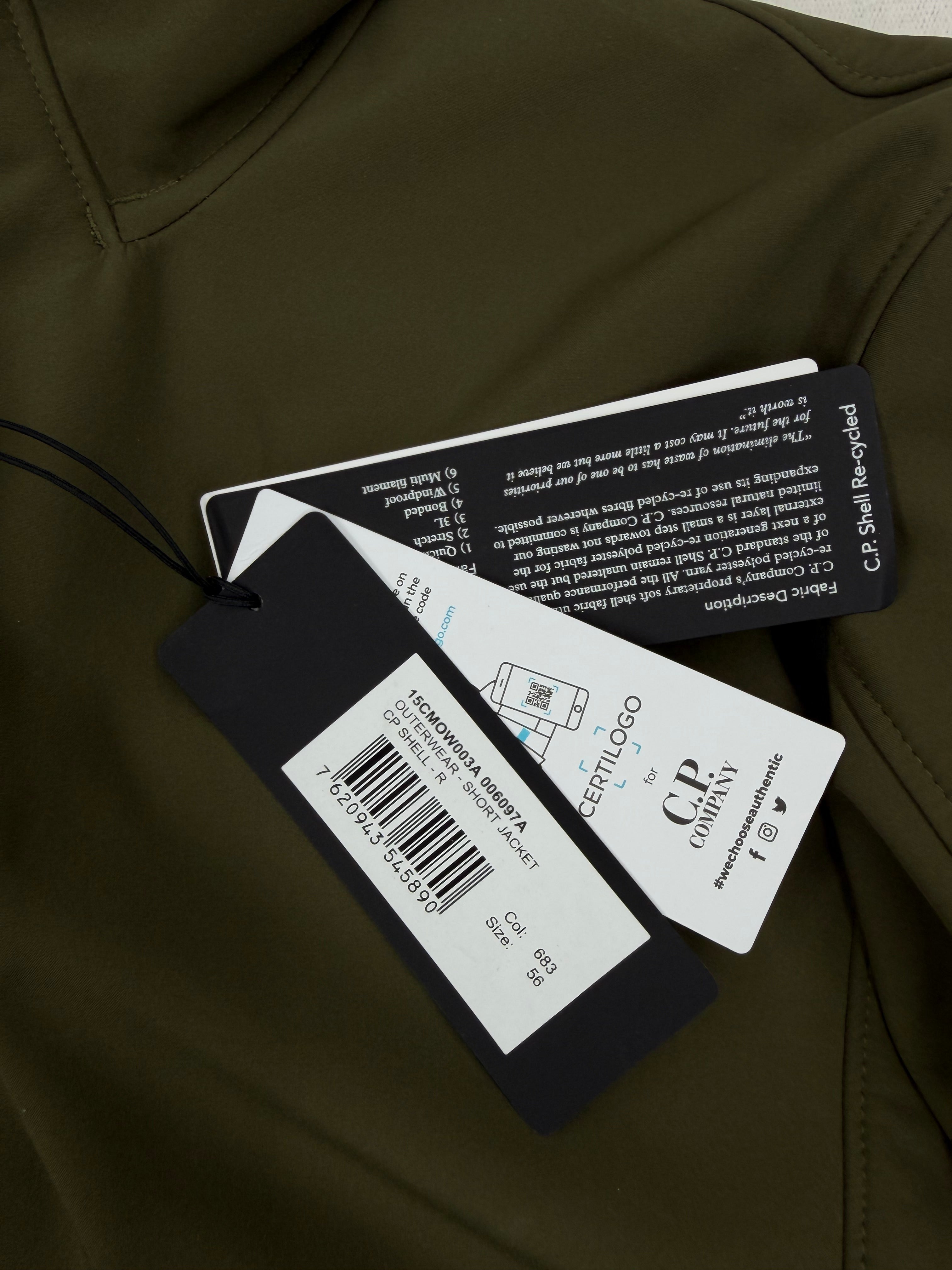 C.P. Company Shell-R Hooded Short Jacket Ivy Green Size S (46) - photo 18 view