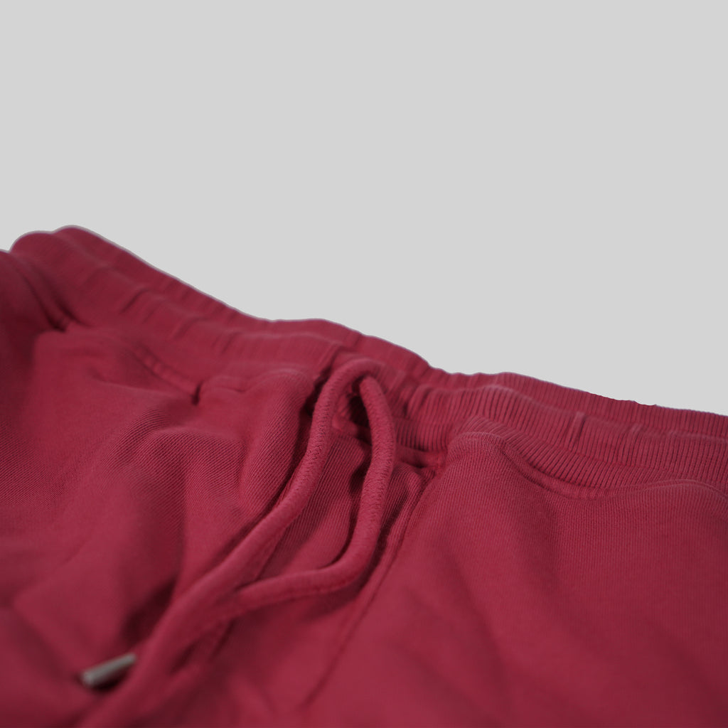 C.P. Company Burgundy Diagonal Fleece Jogger With Lens