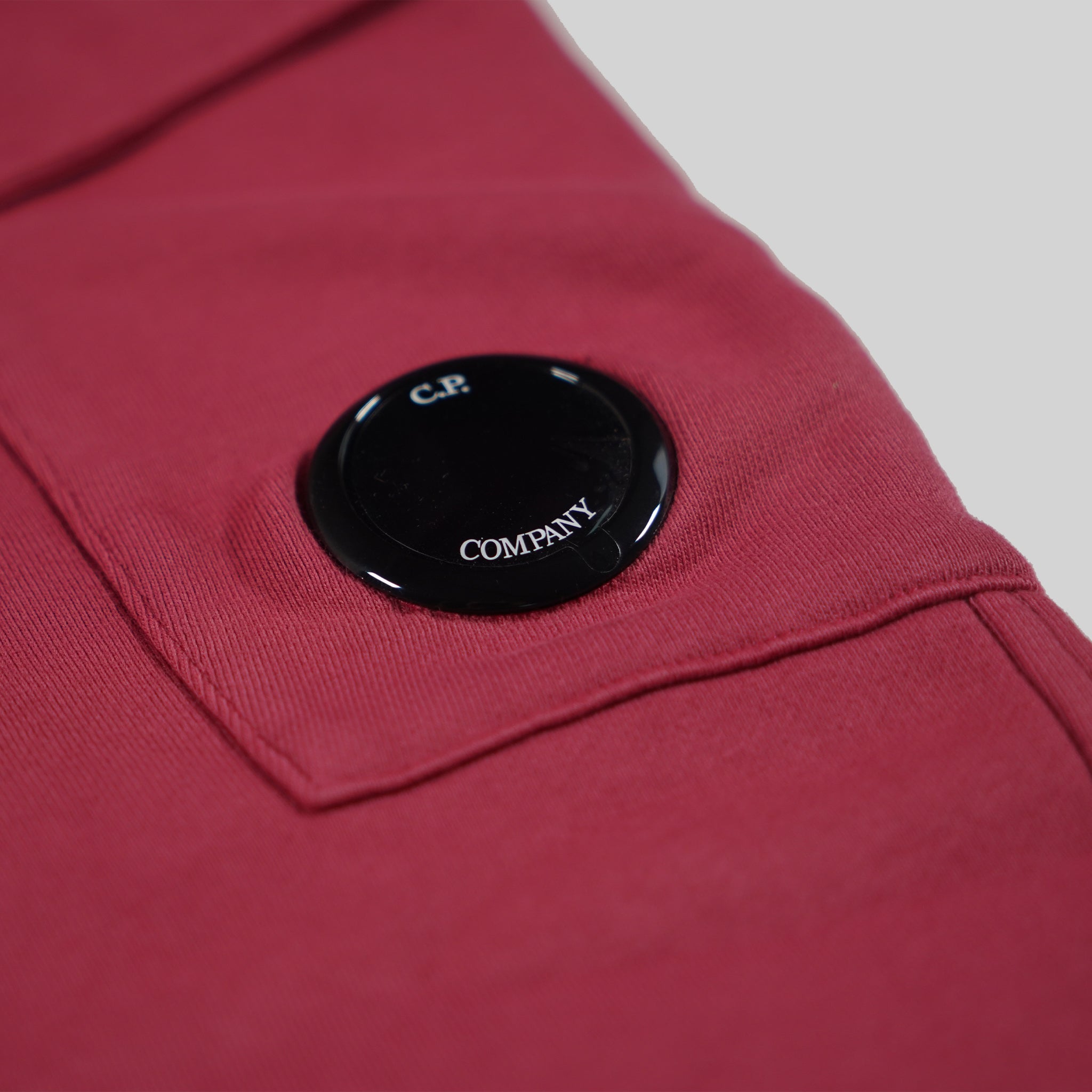 C.P. Company Burgundy Diagonal Fleece Jogger With Lens