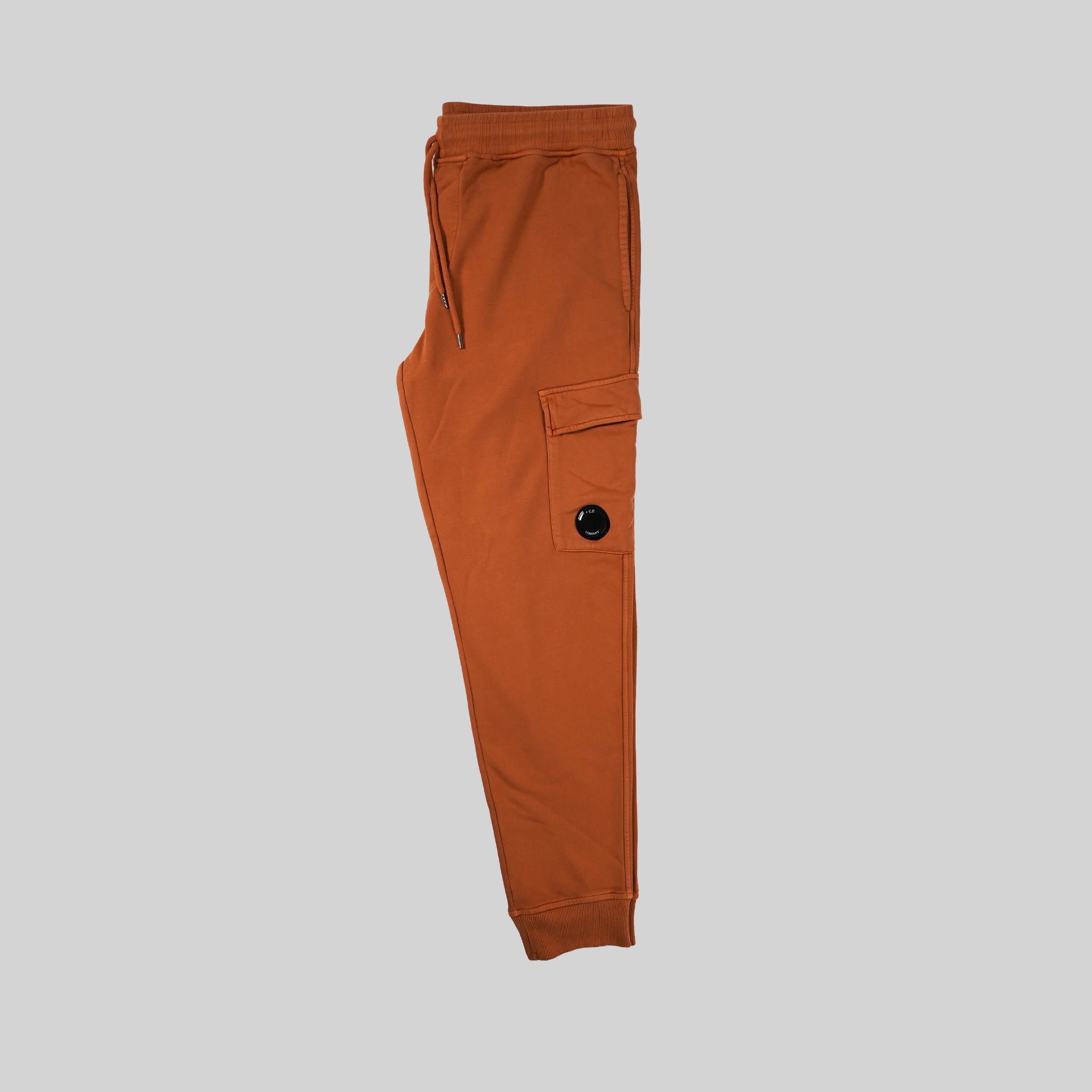 C.P. Company Orange Diagonal Fleece Jogger With Lens