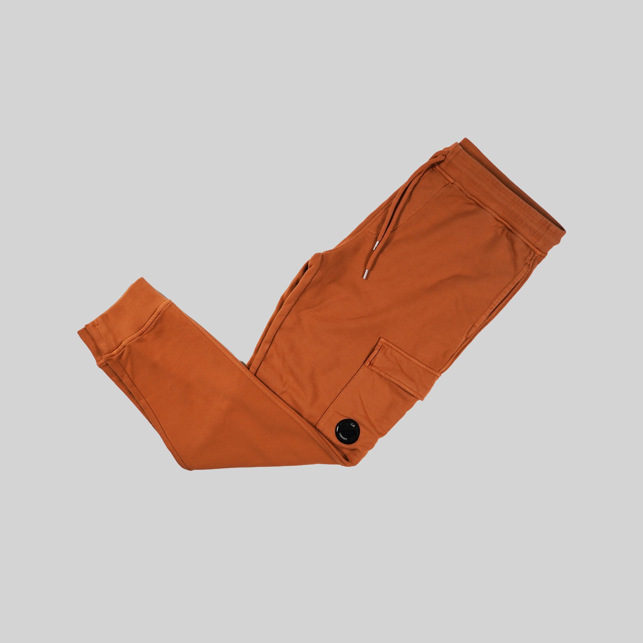 C.P. Company Orange Diagonal Fleece Jogger With Lens