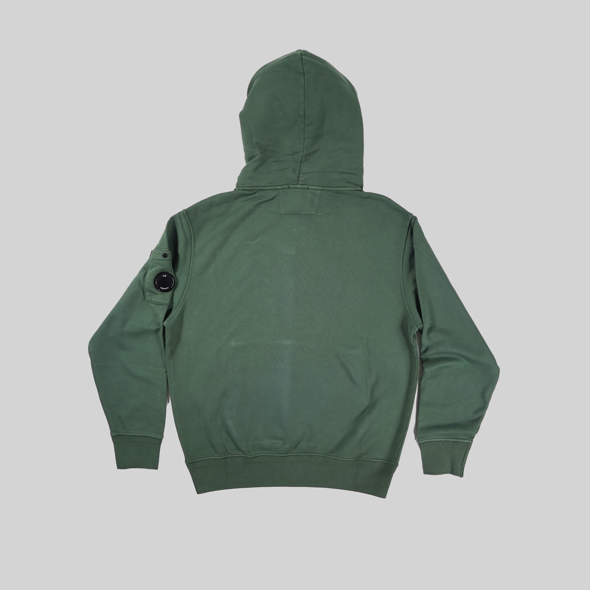 C.P. Company Green Fleece Hooded Lens Sweatshirt