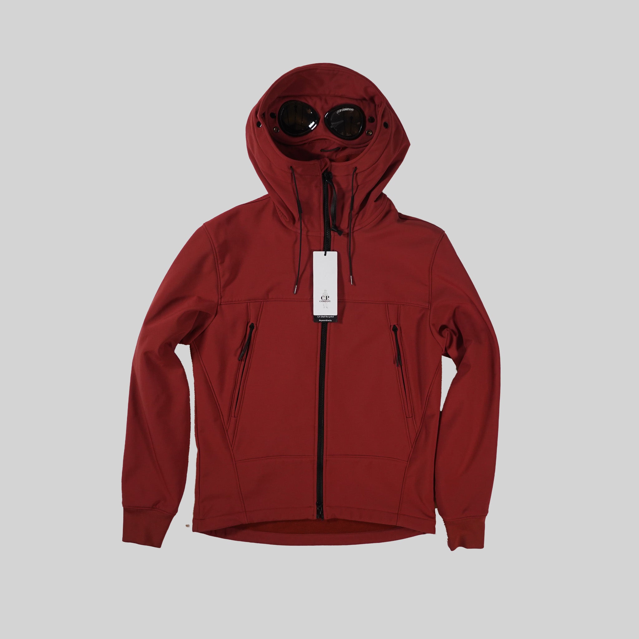 C.P. Company Burgundy Soft Shell-R Goggle Jacket