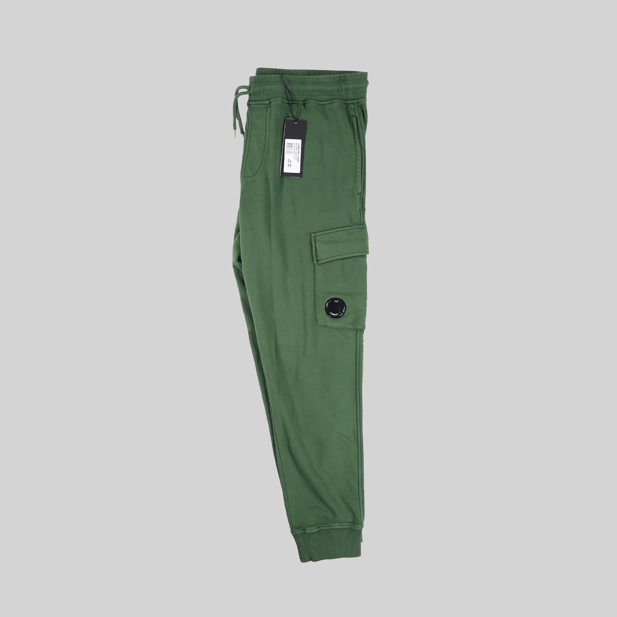 C.P. Company Military Green Orange Diagonal Fleece Jogger With Lens