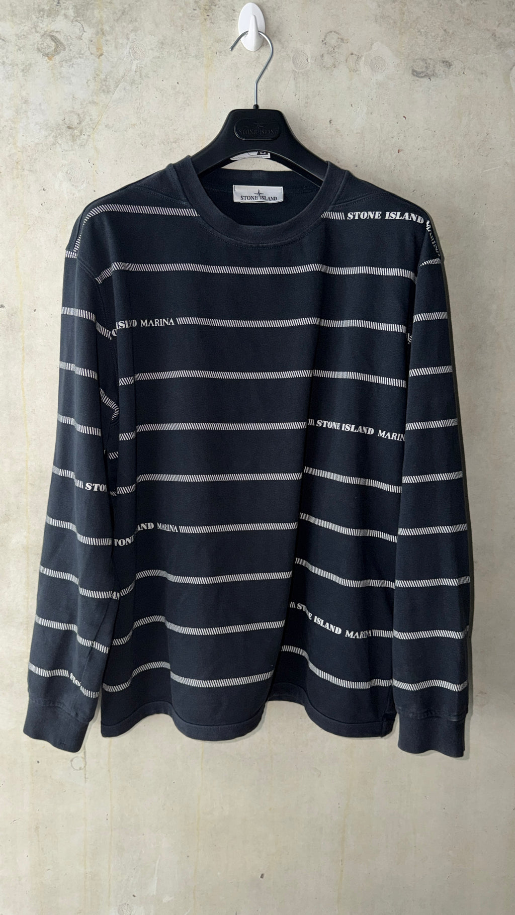 Stone Island Marina Striped Sweatshirt Dark Navy Large — Gorilla Island