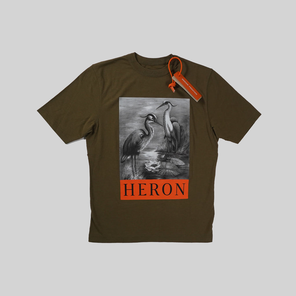 Heron Preston Green T-shirt With Stork Print
