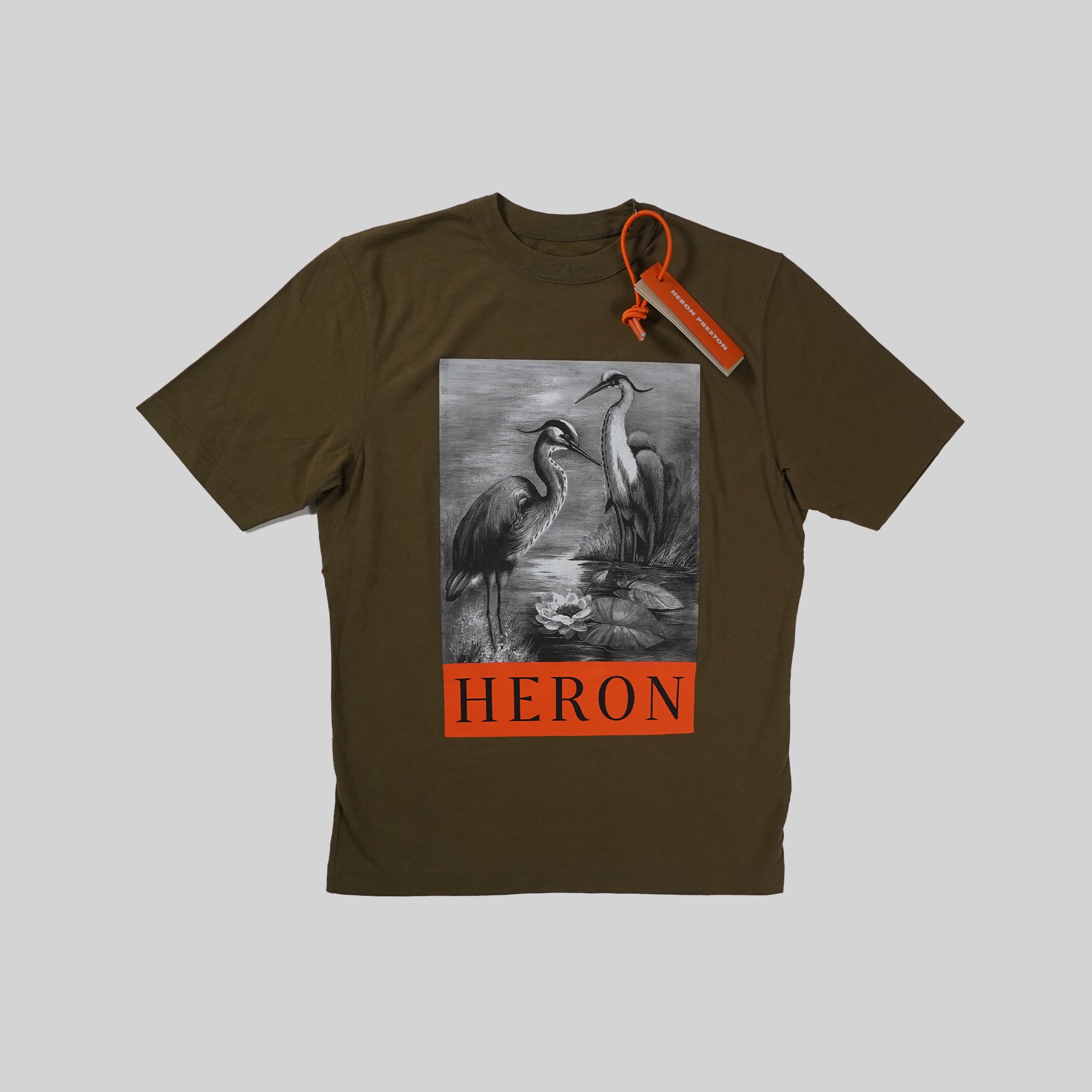 Heron Preston Green T-shirt With Stork Print