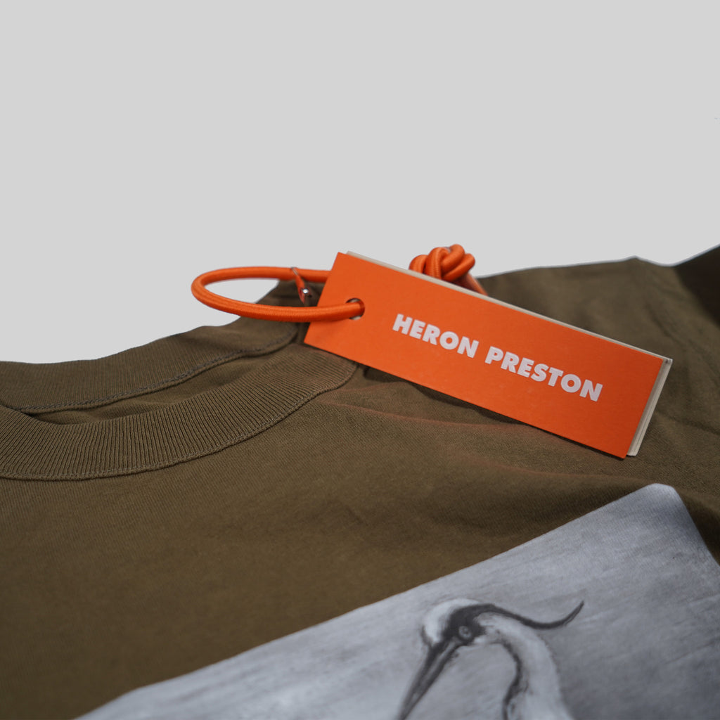 Heron Preston Green T-shirt With Stork Print
