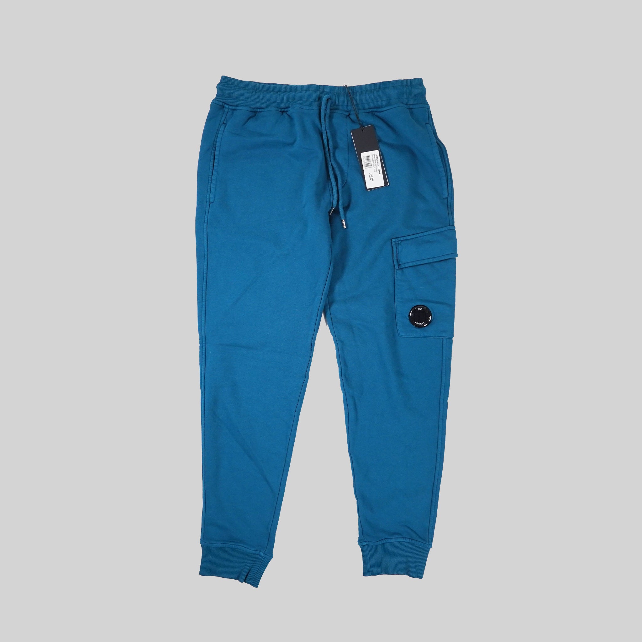 C.P. Company Blue Ink Diagonal Fleece Jogger With Lens