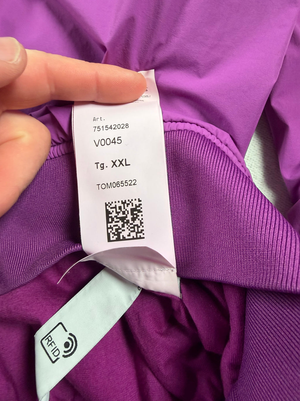 Stone Island Comfort Tech Polartec Alpha Jacket Purple Size XXL - label view