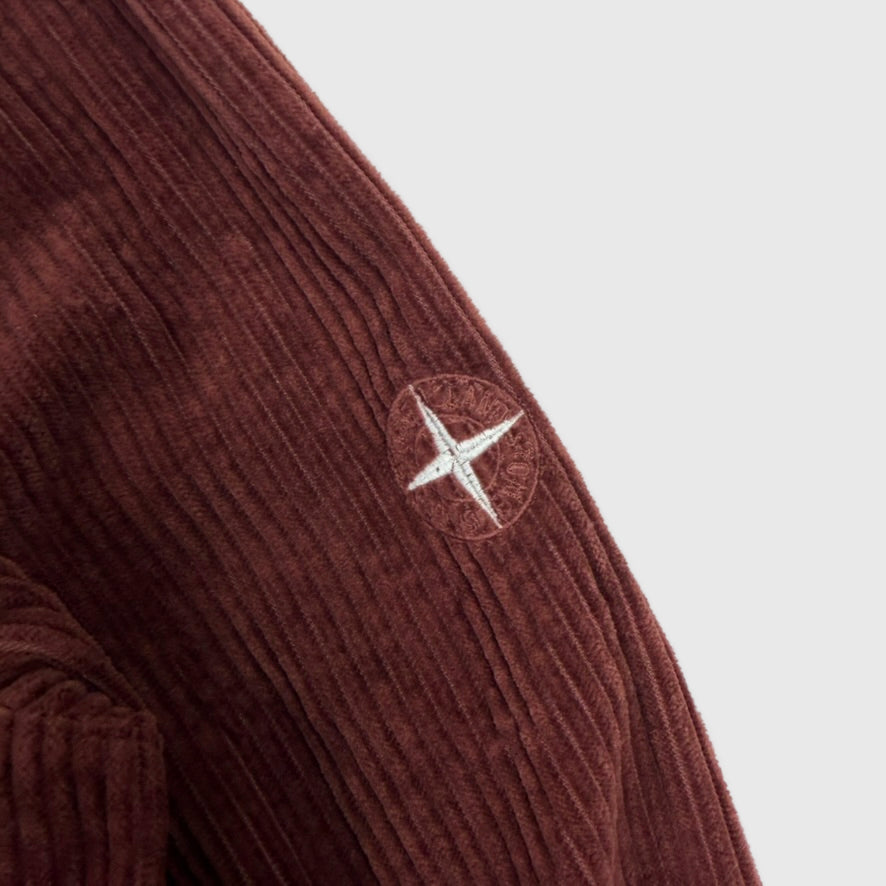 Stone Island Corduroy Overshirt Burgundy Size Small - extra-1 view